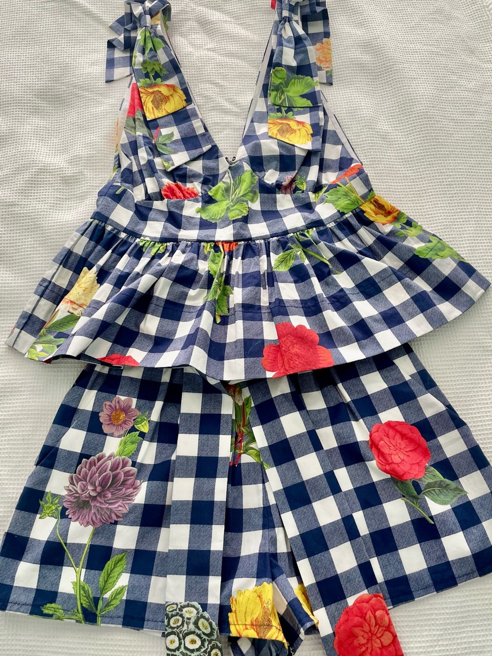 Cara Cara Blue and White Gingham short set
